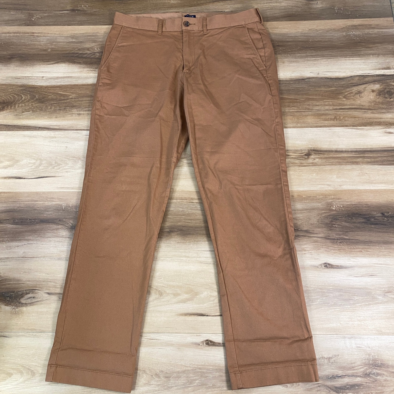 J.Crew Chino Pants Mens 33x32 Flex Straight Fit Brown Fa19 Casual